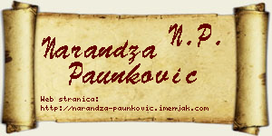 Narandža Paunković vizit kartica